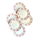 6 Lunéville flat plates in pink ironstone, "Jeannette" service