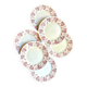 6 Lunéville flat plates in pink ironstone, "Jeannette" service