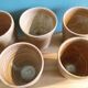 Ensemble de 8 tasses ou verres en grès tourné artisanal