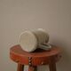 Vintage stoneware pitcher vase with handle Scandinavian country decoration handcrafted ceramic