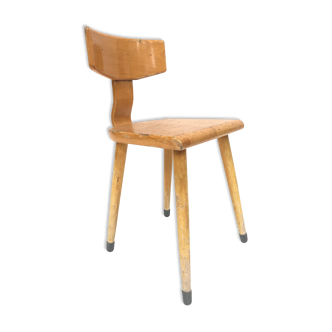 Chaise d'école en bois, Hollant 1960