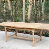 Extendable farmhouse table in raw oak, renovated