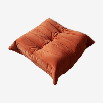 Ottoman Togo in orange velvet designed by Michel Ducaroy 1973