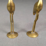 Couple d'ibis en laiton vintage