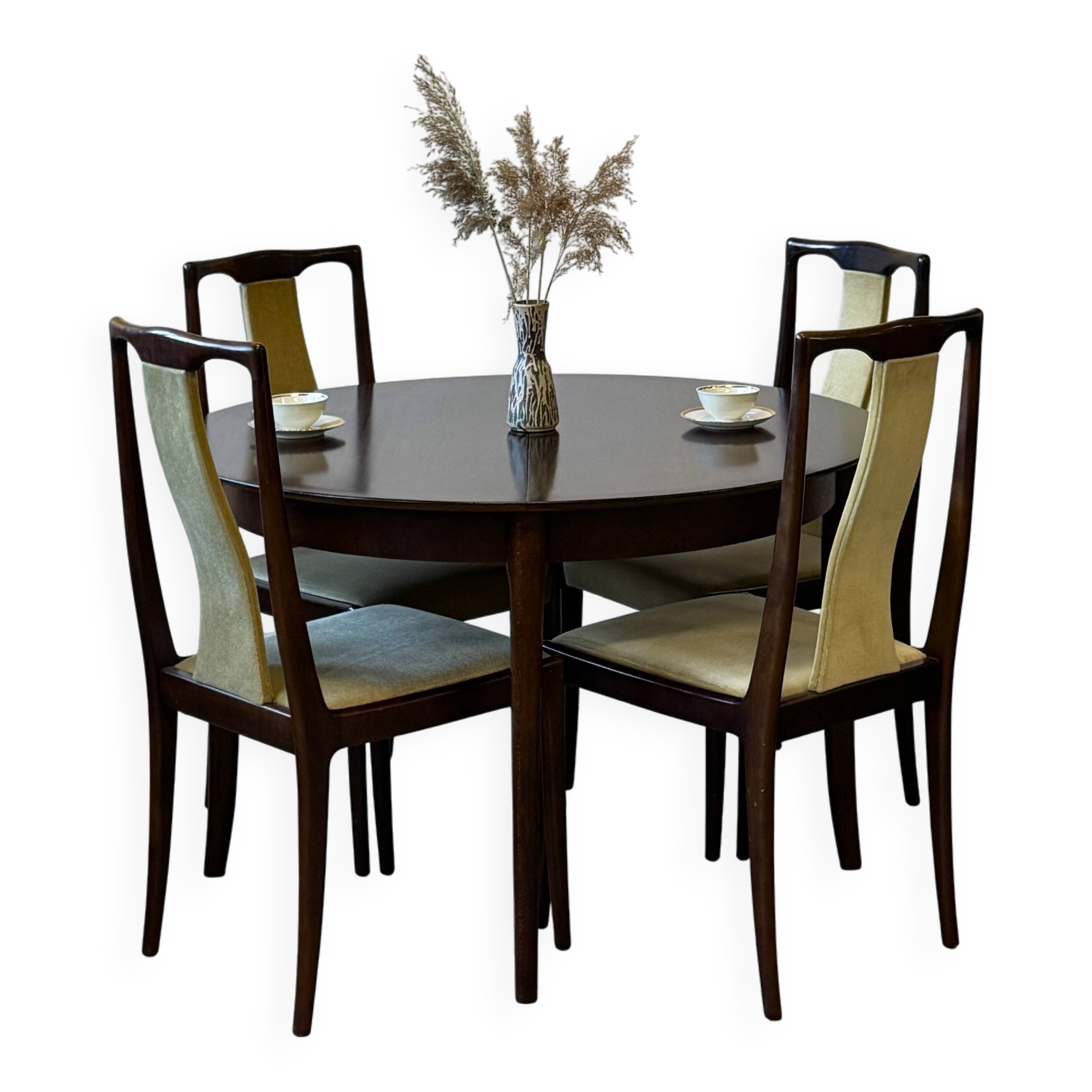 Set of 4 dining chairs, Lübke Germany 1960s, vintage