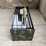 Italian 80s coffee table in marble and glass