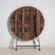 Antique folding garden table in wood and iron – Central Europe, circa 1950