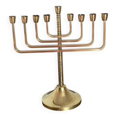 Menorah à neuf branches modulables en laiton