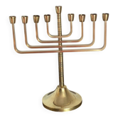 Nine-branch modular brass menorah