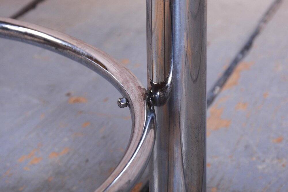 Czech Bauhaus Round Coffee Table in Chrome-Plated Steel, 1930s