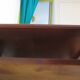 Large coffee table - cherry finish - solid wood - butterfly motifs