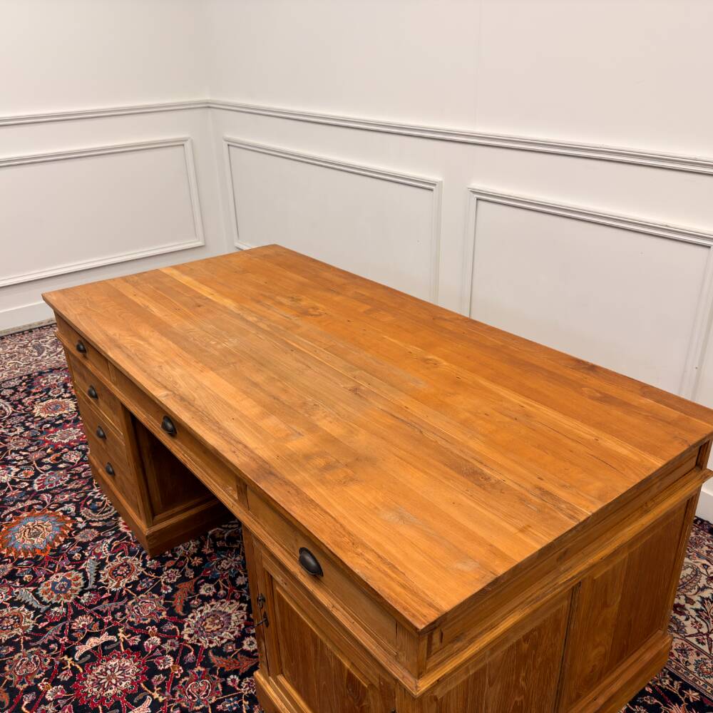 Large classic English desk with back panel