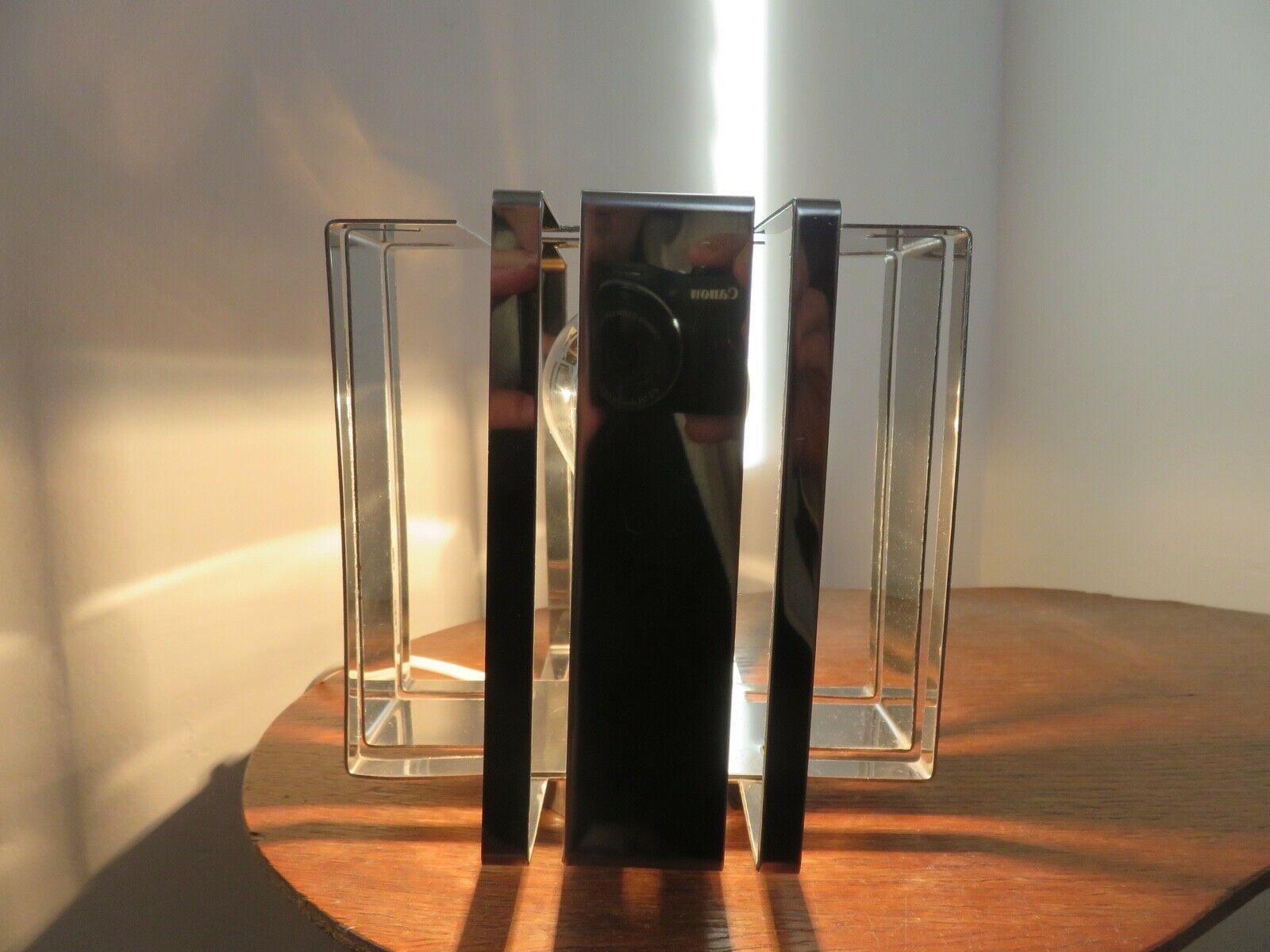 Chrome metal table lamp 70s