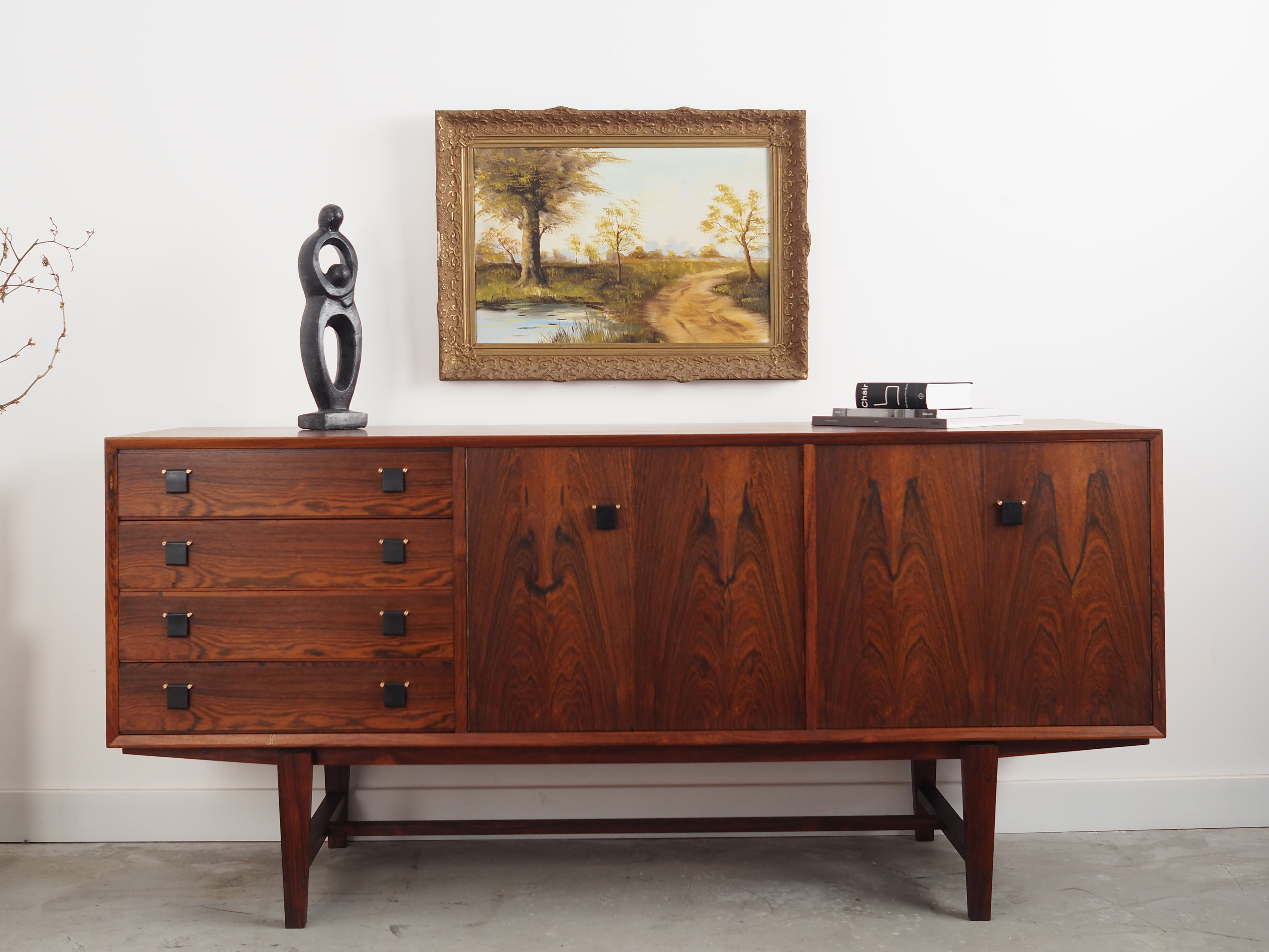 Peinture « The Road by the Pond », design scandinave, années 1970