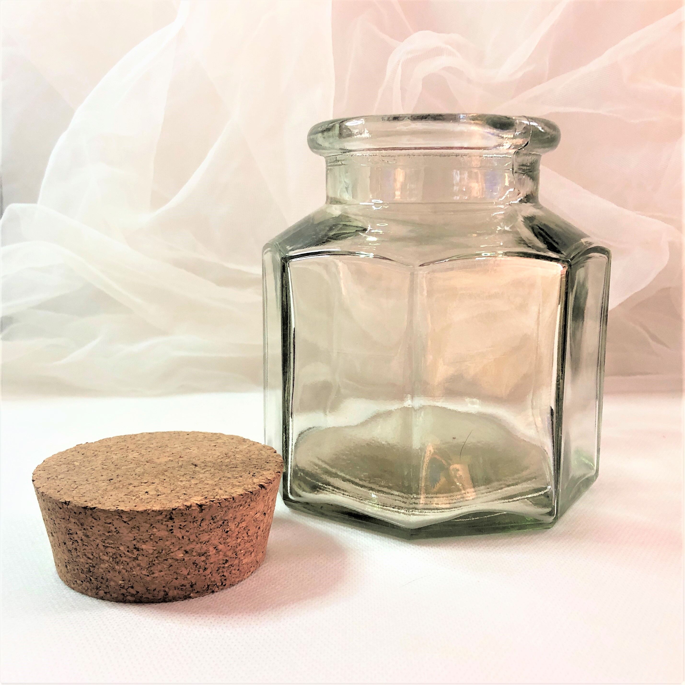 Octagonal glass jar