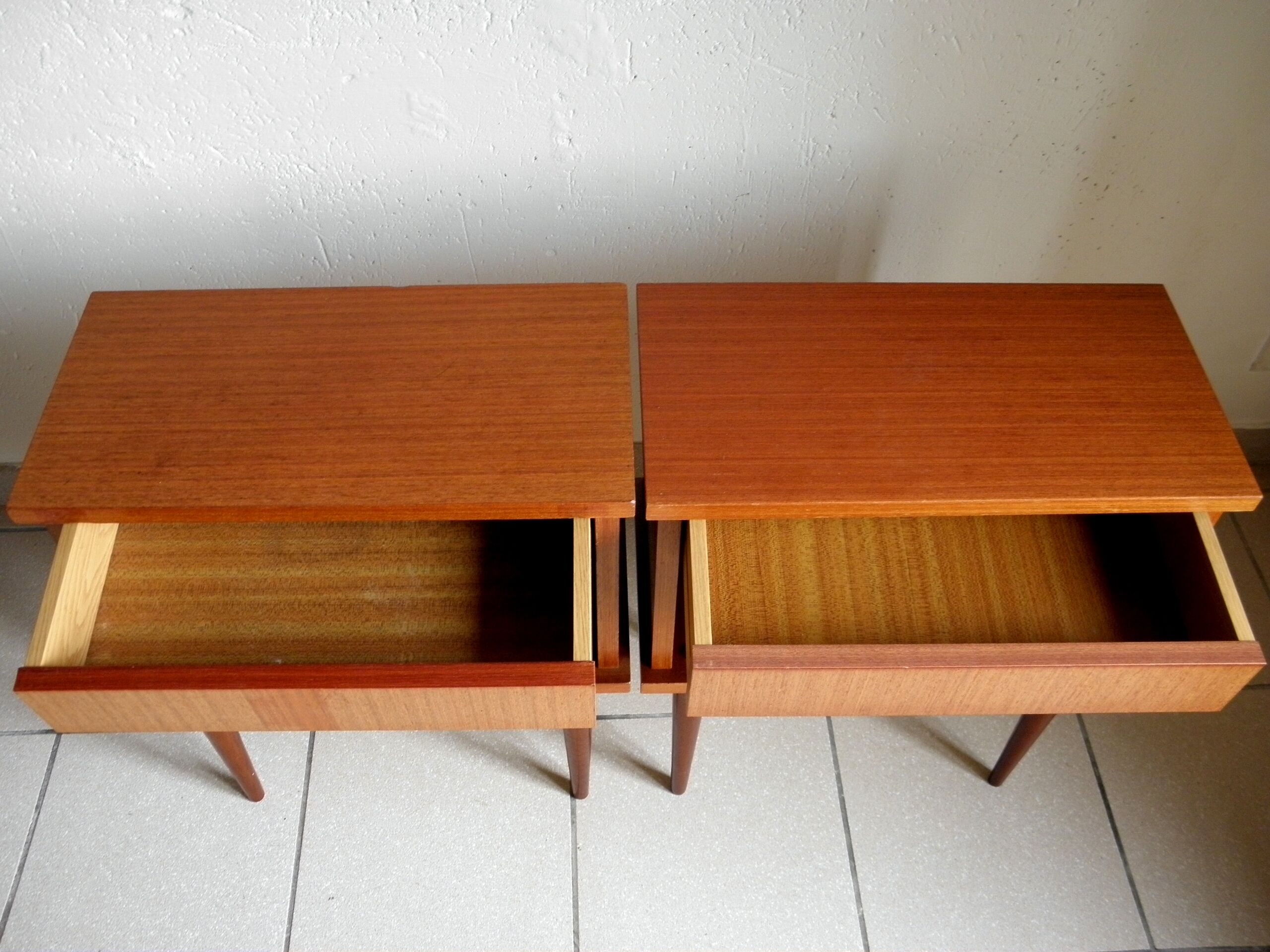 Pair of 70s bedside