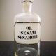 Old pharmacy/apothecary bottle ol sesami sesamoel 1900