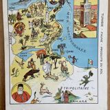 Affiche ancienne carte de Tunisie - 1931