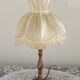 French Vintage Brass Table Lamp With Cream Fringed Shade 5567