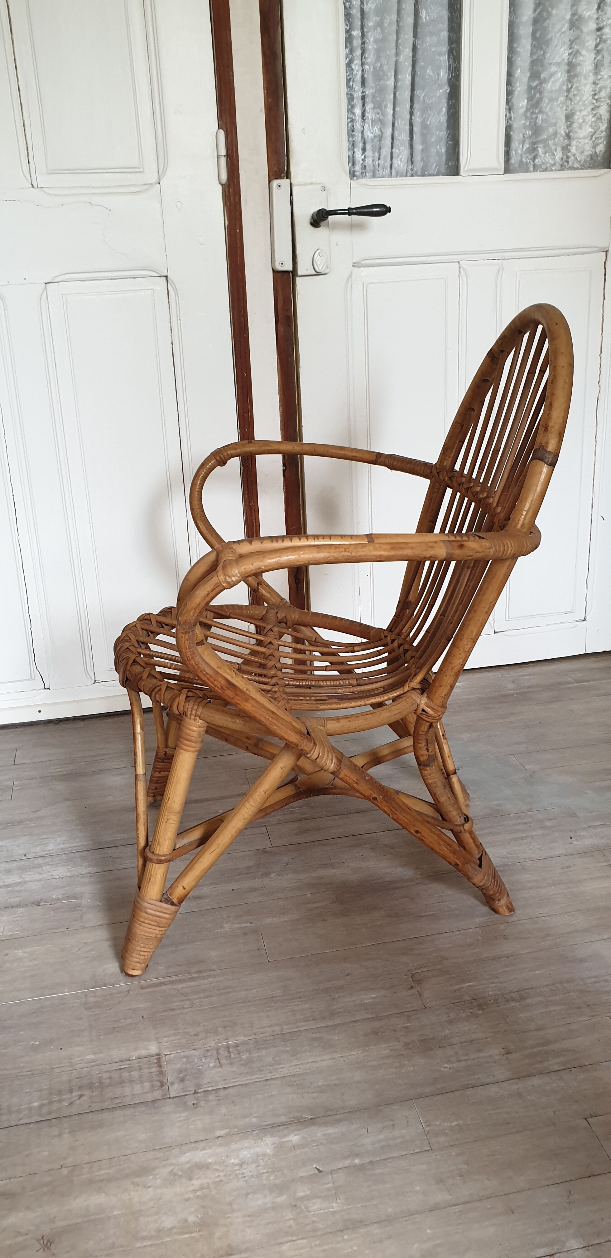 Pair of rattan armchairs