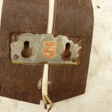 Wall light vintage philips wood and opaline