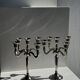 Pair of 5-arm silver-plated metal candlesticks H27