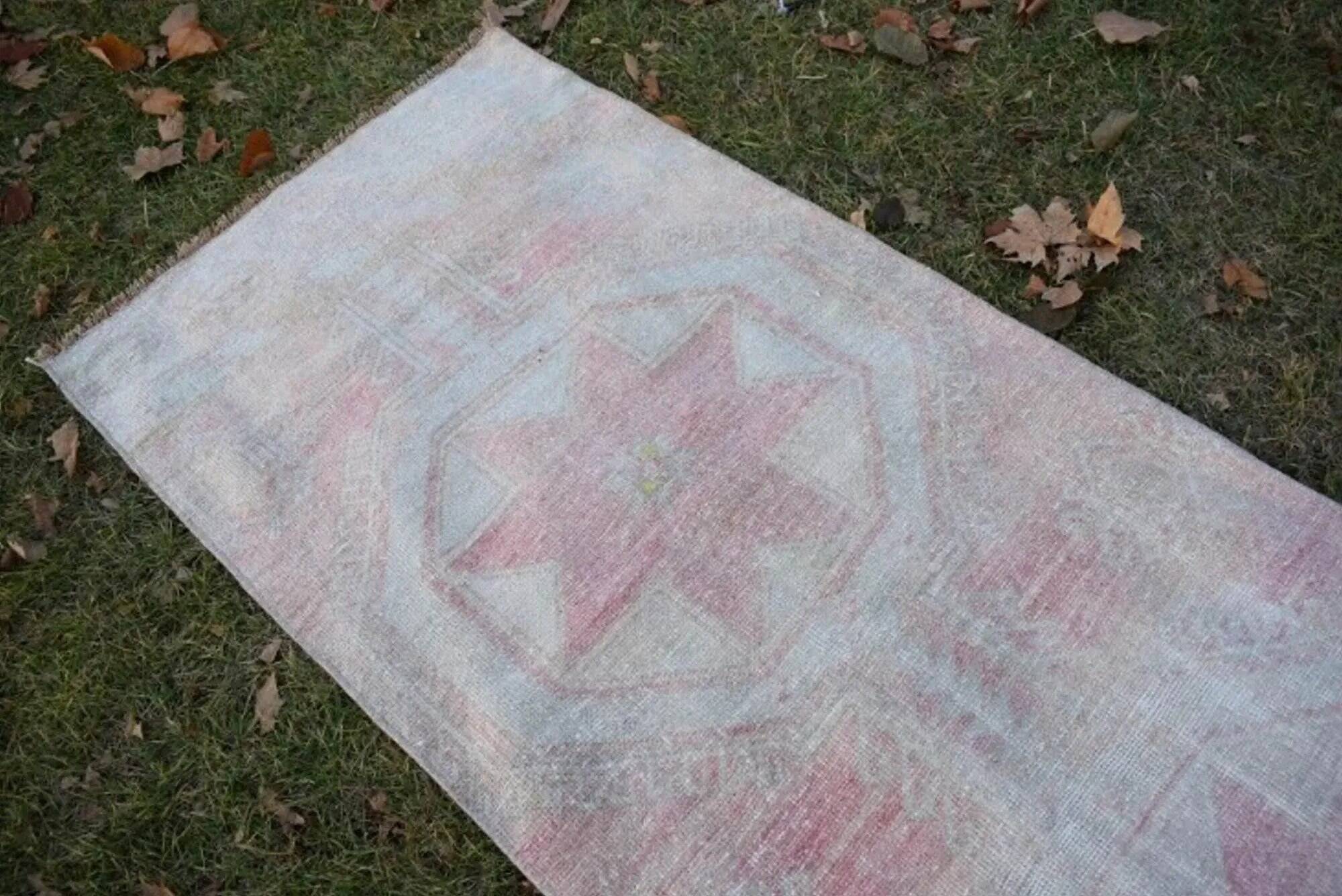 Vintage Turkish hallway rug 87x385 cm