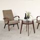 Pair of grey mottled armchairs by Jaroslav Smidek for TON Bystrice