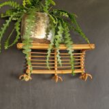 Rattan coat rack