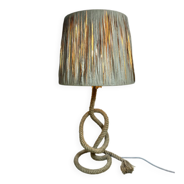 Audoux Minet lamp in rope and raffia 1950s