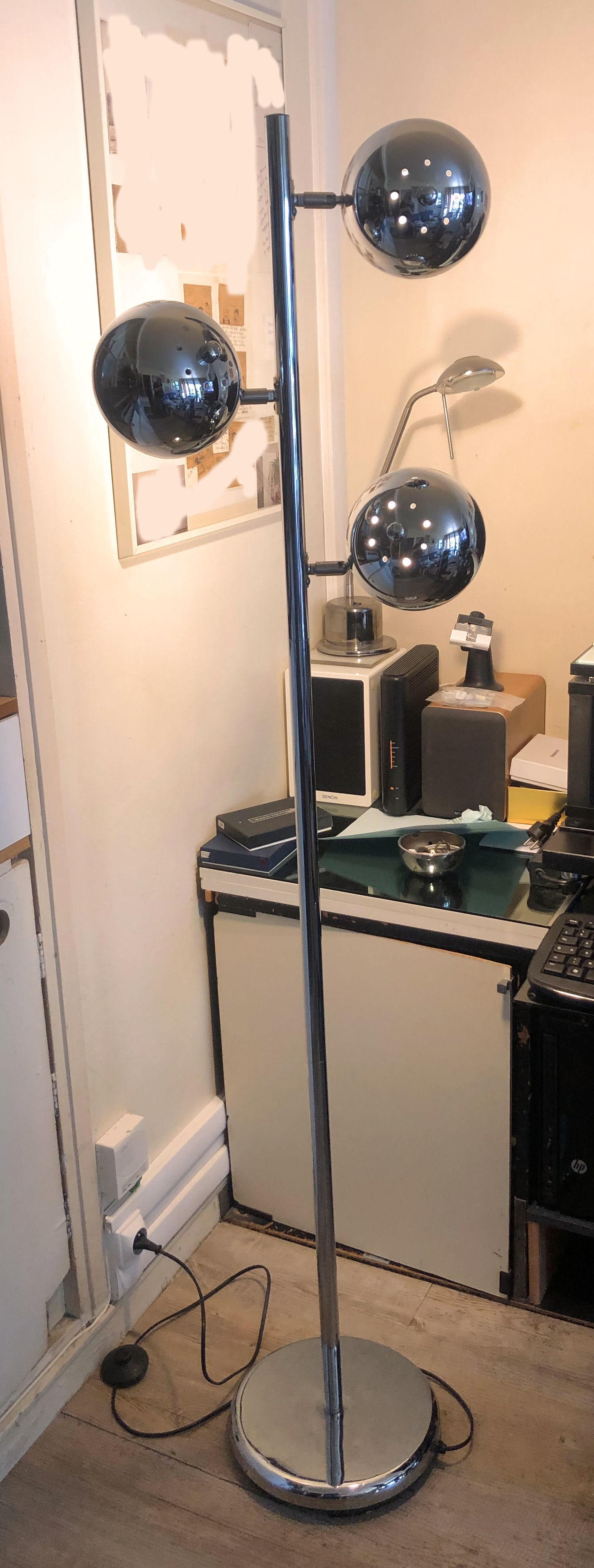 Floor lamp chrome balls "Bullit"