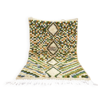 Petit tapis marocain Azilal, authentique tapis berbère vintage marocain