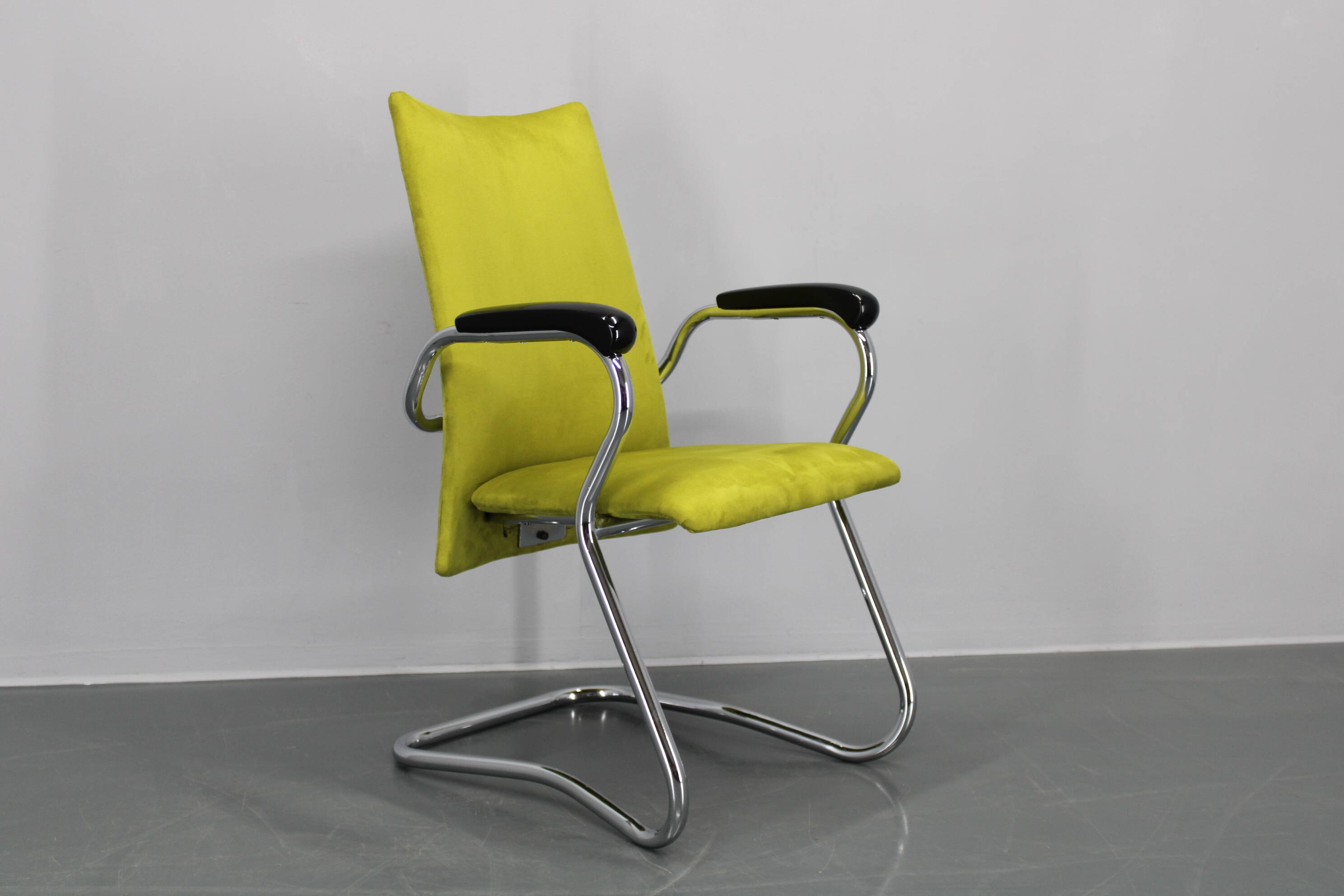1970s German Tubular Armchair or Desk Chair, Restored