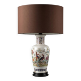 Large ceramic lamp signed V.V. Carraresi, traditional decorations.