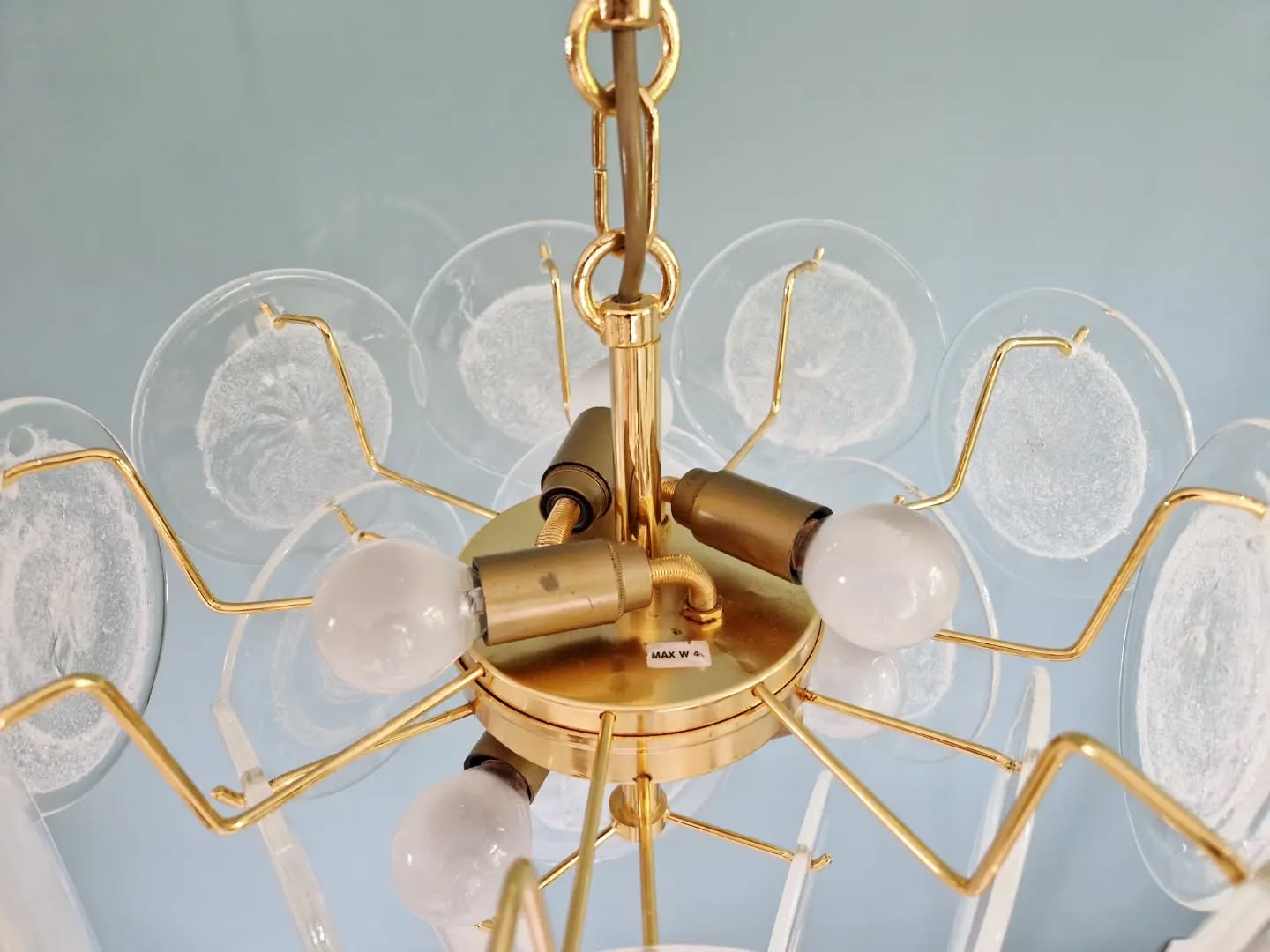 Murano glass disc chandelier, Italy, 1970s