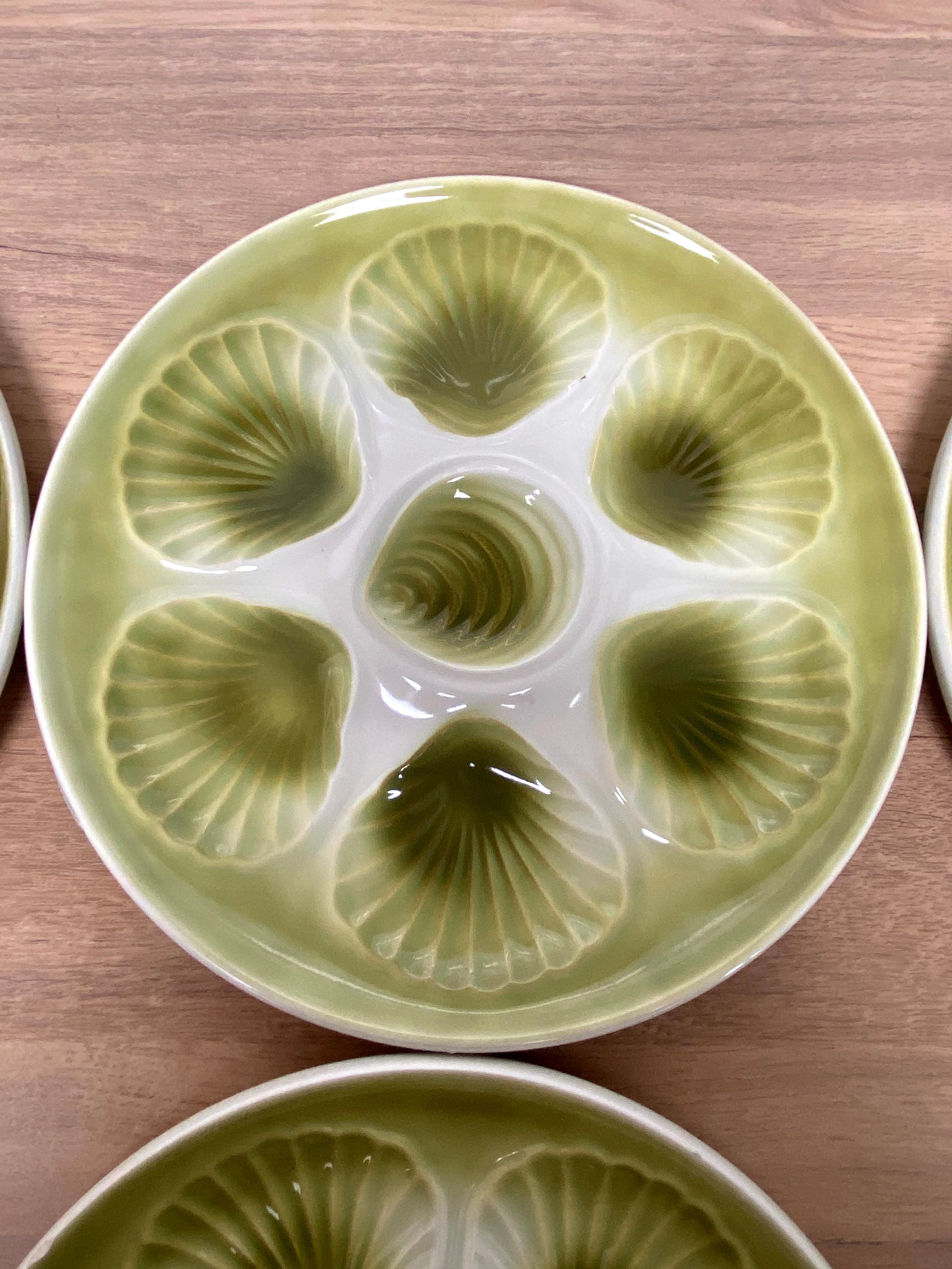 Set of 6 oyster plates in Earthenware Mill of Wolves