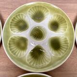 Set of 6 oyster plates in Earthenware Mill of Wolves
