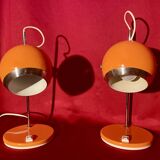 Pair of eye ball lamps, space age, 70s