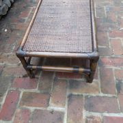 Rattan and cane coffee table