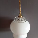 Lampe baladeuse nomade opaline blanche, 1950