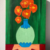 Bouquet of flowers oil on canvas signed