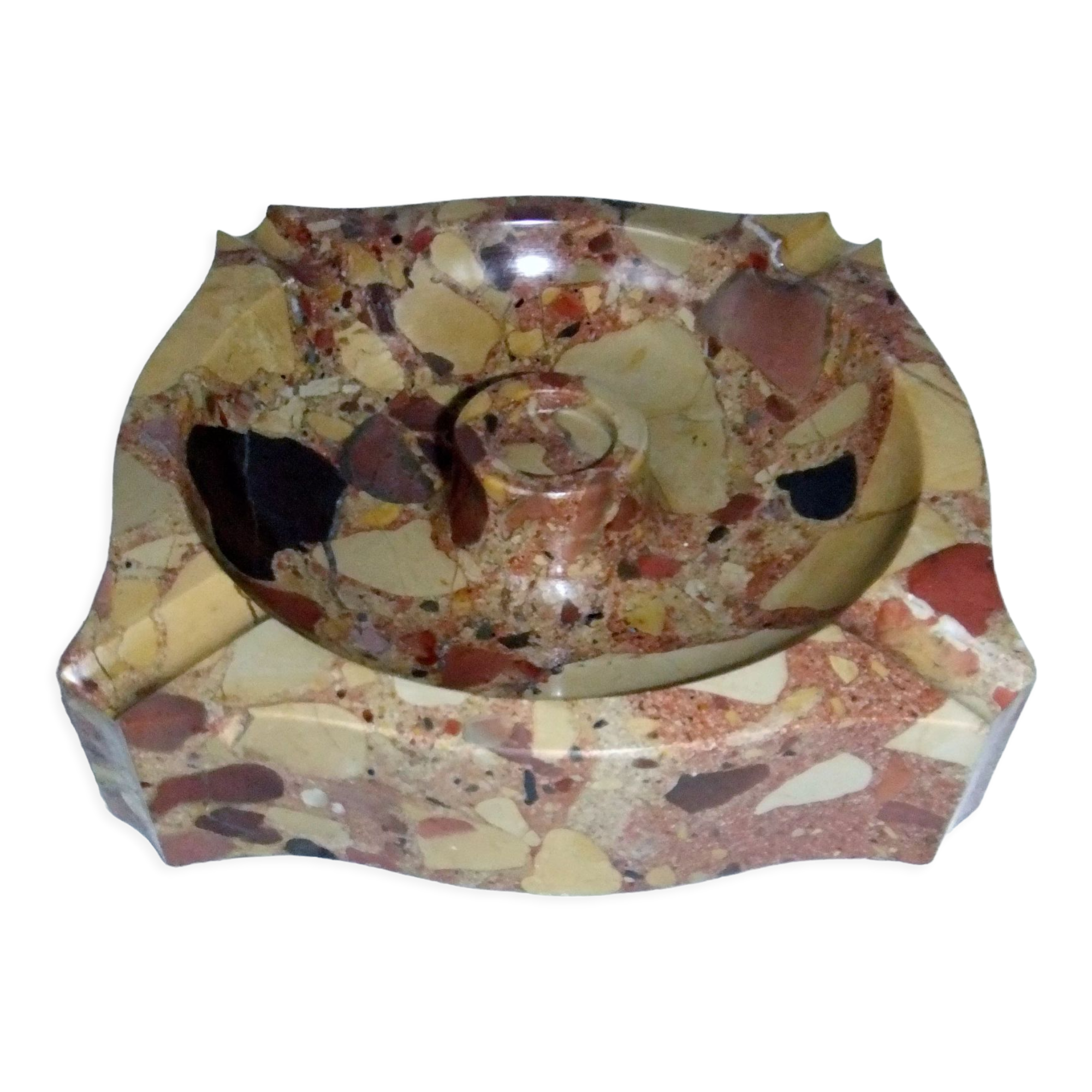 Art Deco marble ashtray signed Quercia 16.5 cm accessory cigar humidor