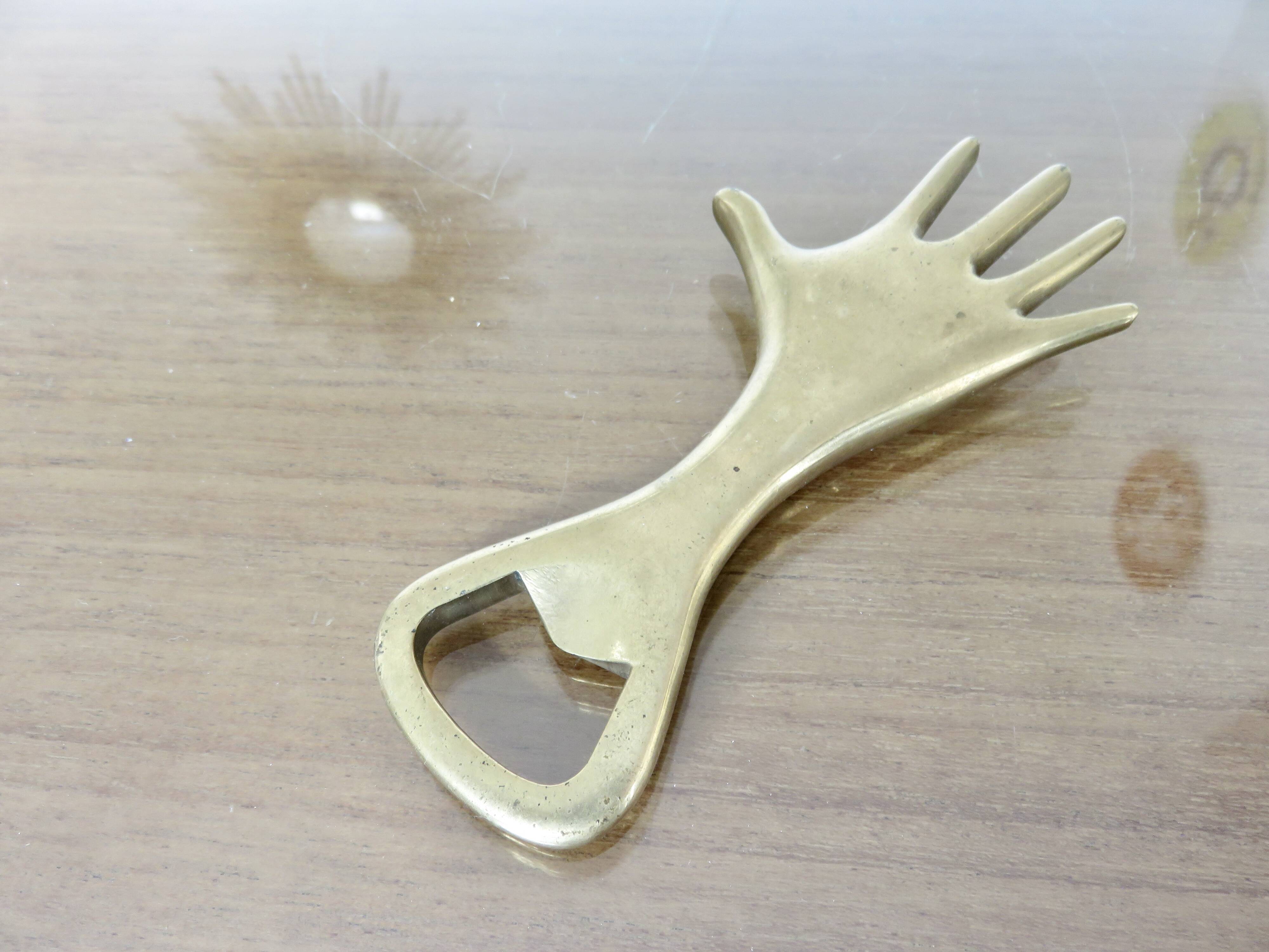 Carl Aubock, signed, necessary bar in gilded brass, Austria, 1950