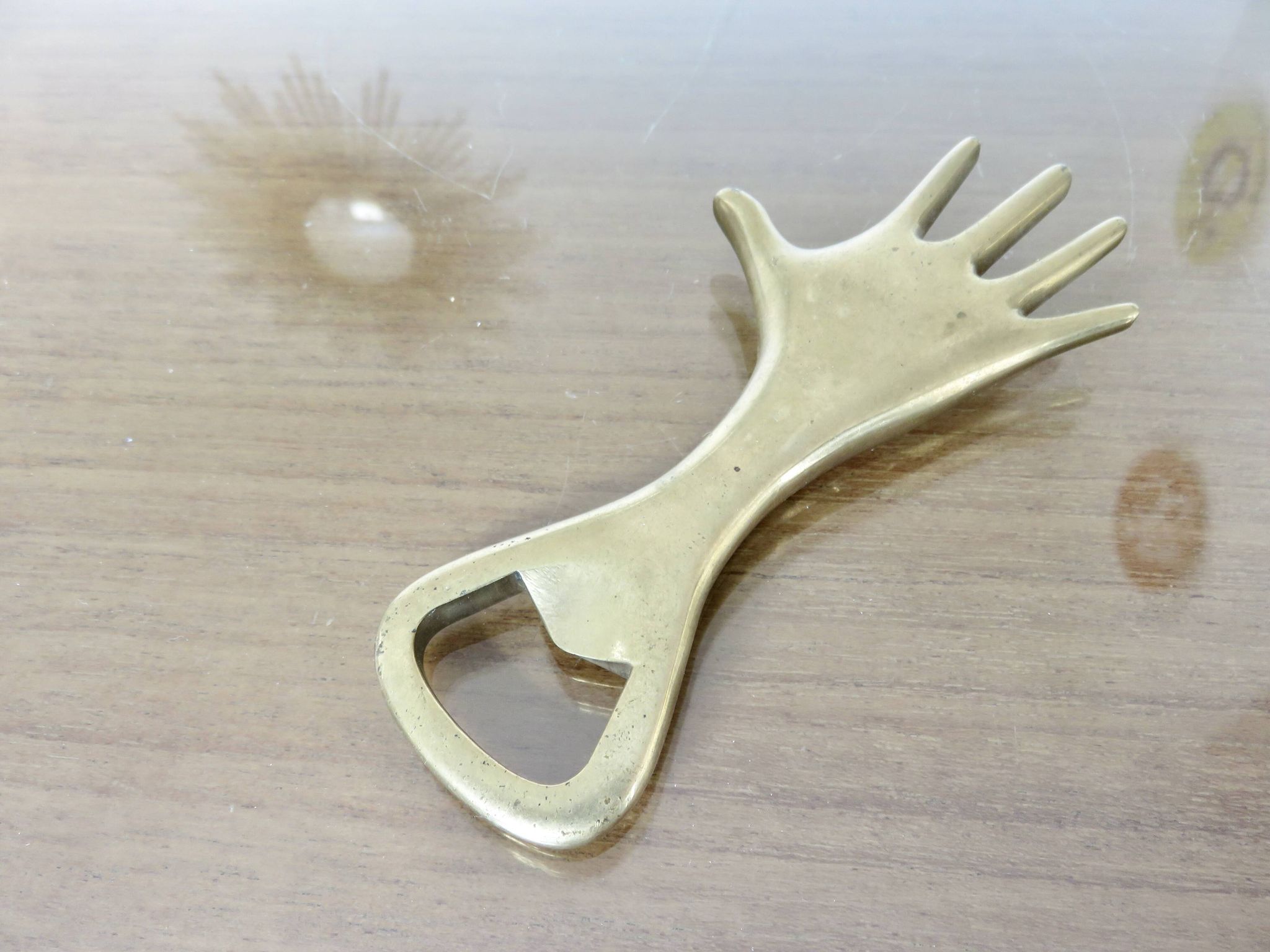 Carl Aubock, signed, necessary bar in gilded brass, Austria, 1950
