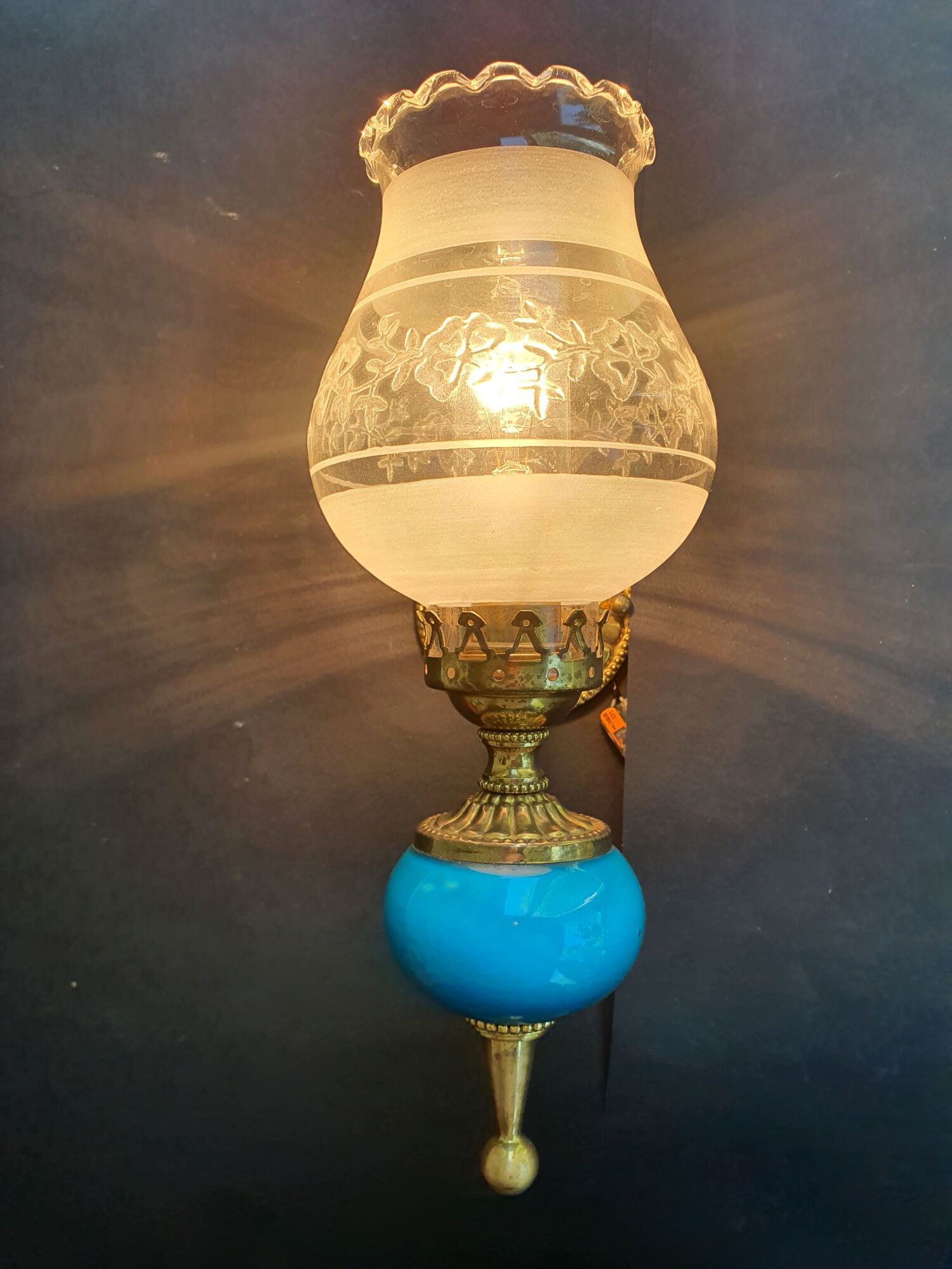 Pair of antique gold wall sconces