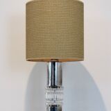 Crystal and Chrome Table Lamp by Kosta Boda
