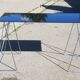 Vintage steel wire desk with chrome trestles and smoked glass top