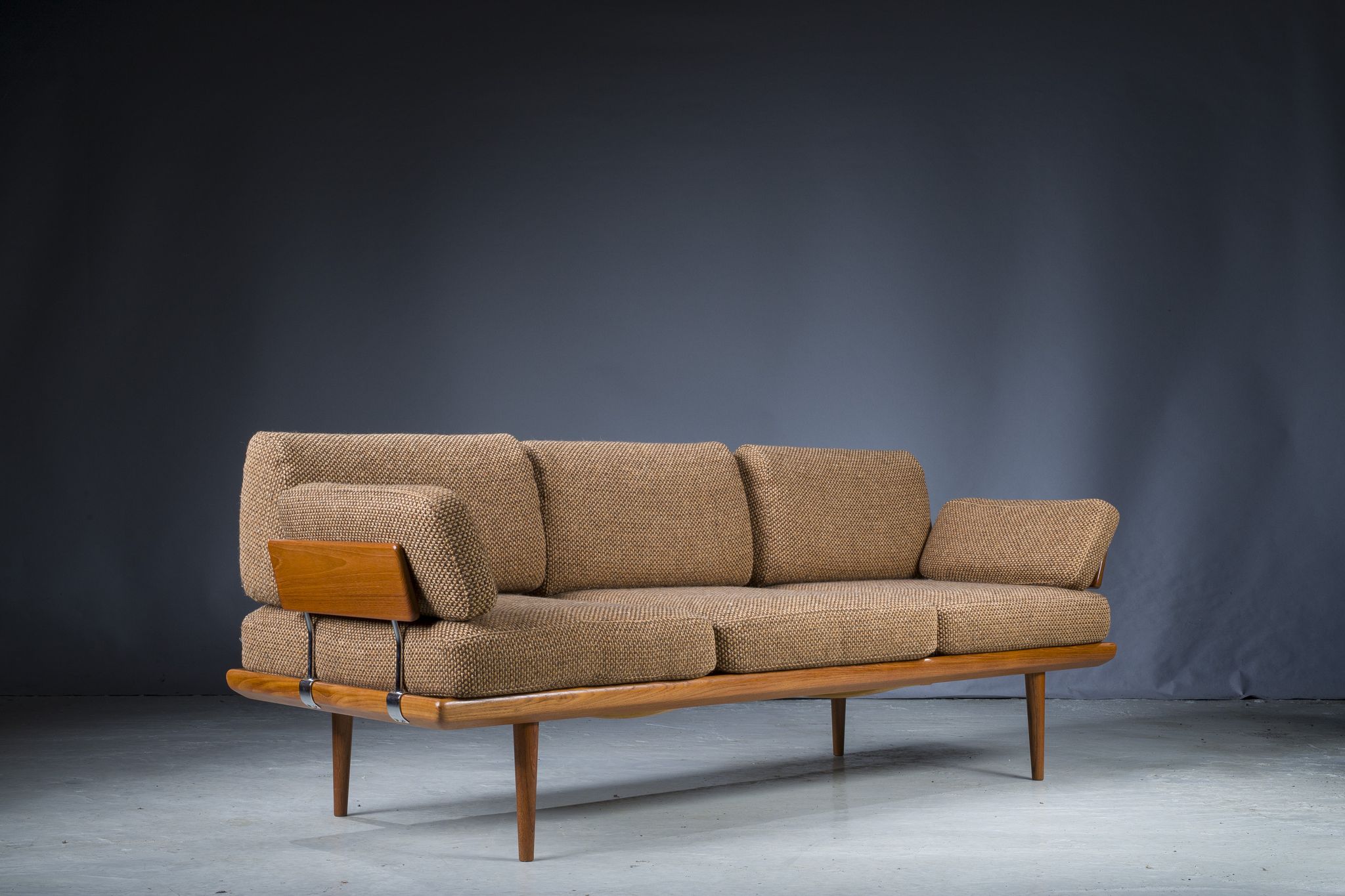 Danish Teak Fd 417 3 Seats Sofa Model Minerva by Peter Hvidt and Orla Molgaard-Nielsen for France &