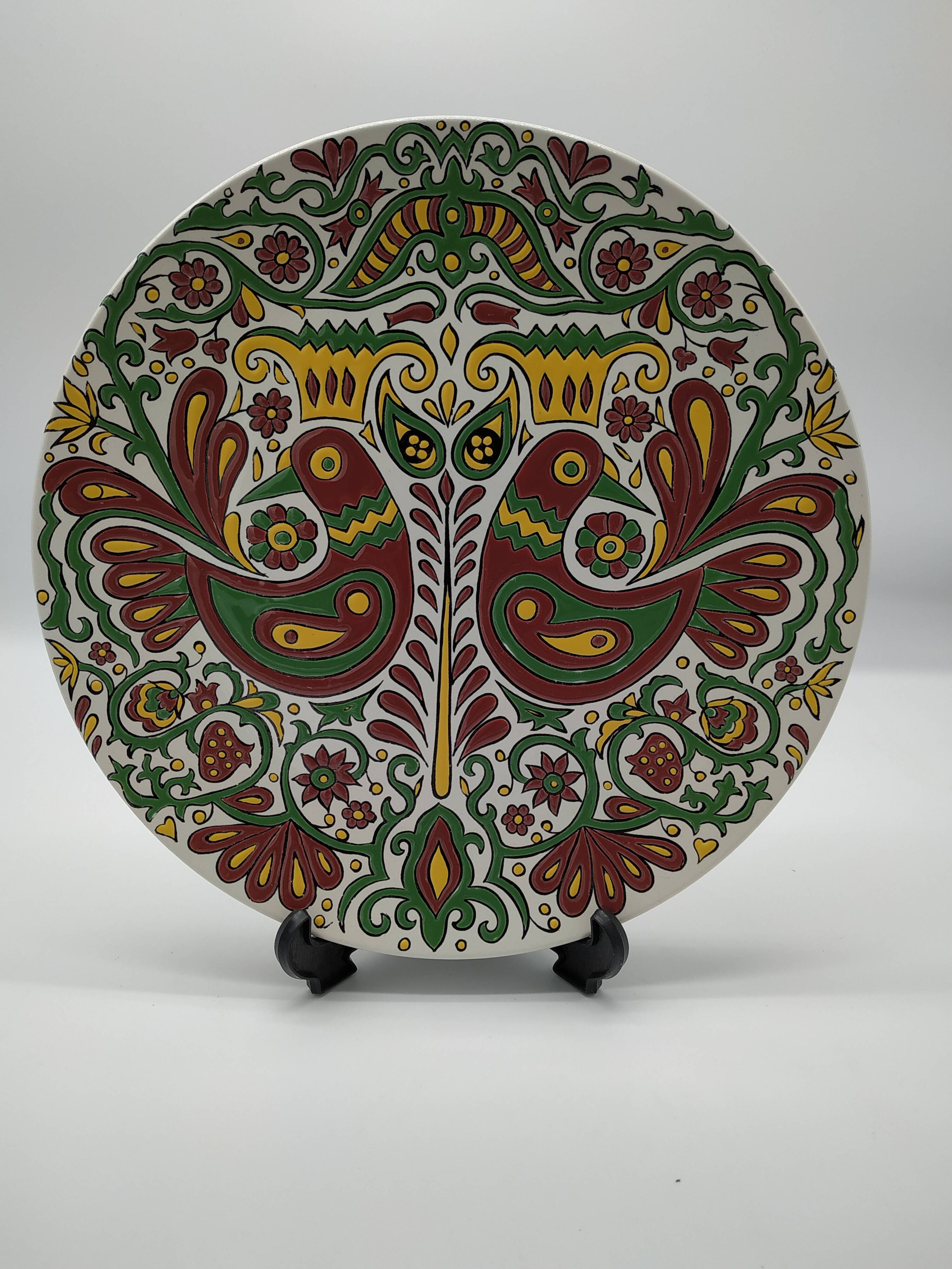 Plate in cloisonnés enamels decorated Acapulco