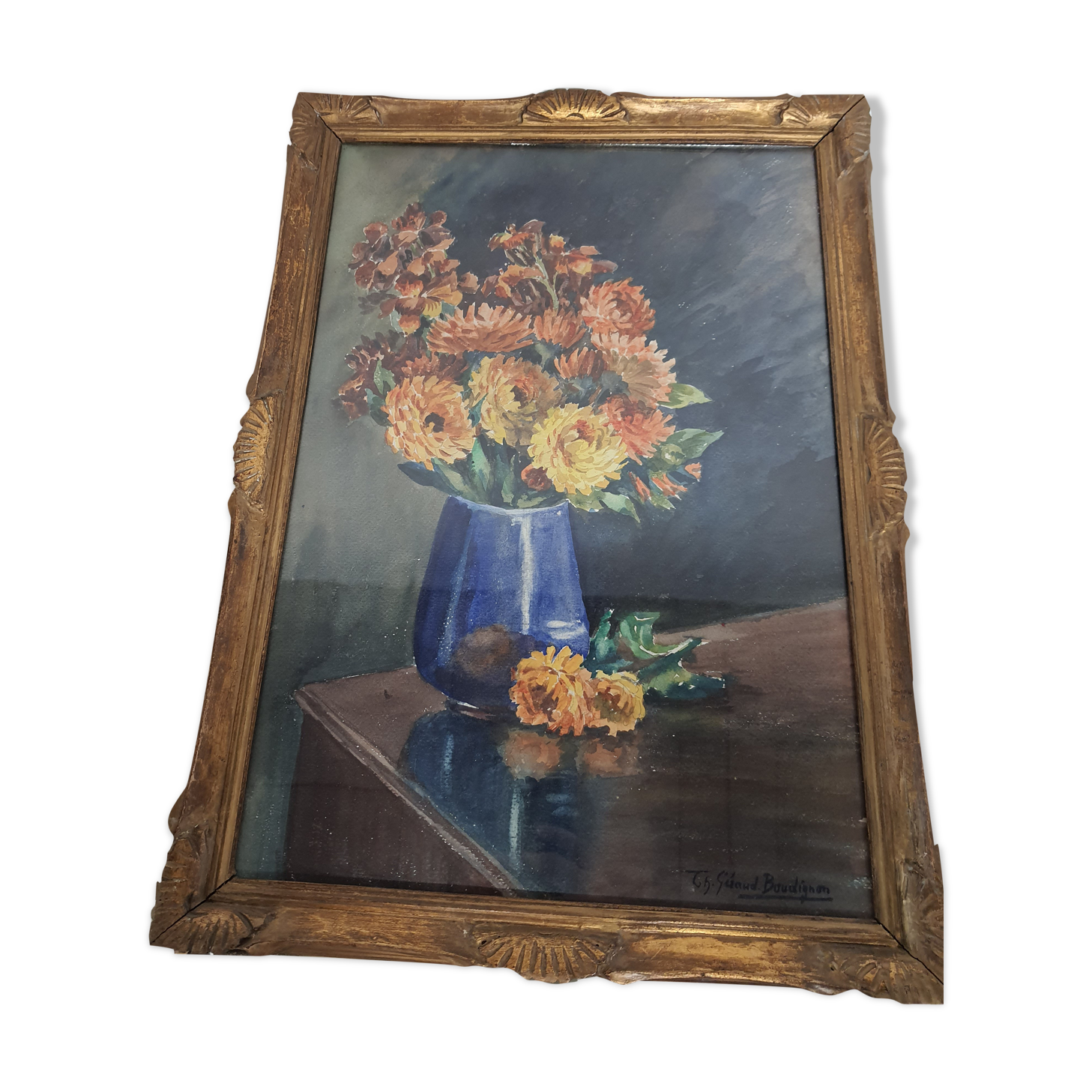 Bouquet of old watercolor flowers